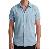 Herren Kurzarm-Button-Down-Hemd - Himmelblau