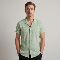 Herren Kurzarm-Button-Down-Hemd - Grün