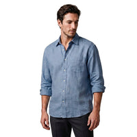 Herren Langarm-Button-Down-Hemd - Hellblau