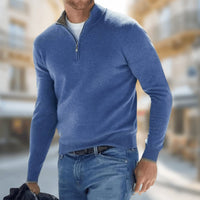 Felix | Herren Leichter Quarter-Zip Strickpullover Knit Sweater - Blau