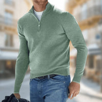 Felix | Herren Leichter Quarter-Zip Strickpullover - Grün