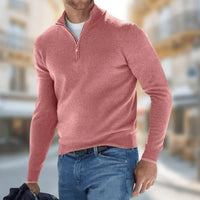 Felix | Herren Leichter Quarter-Zip Strickpullover - Rot