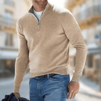 Felix | Herren Leichter Quarter-Zip Strickpullover Knit Sweater - Braun