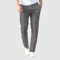 Herren-Leinenhose mit Kordelzug - Grau