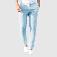 Herren-Leinenhose mit Kordelzug - Blau