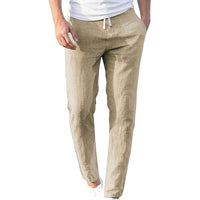Herren-Leinenhose mit Kordelzug - Beige