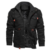 Herren Mehrtaschenjacke mit Reißverschluss und Innenfutter - Schwarz