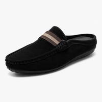 Herren-Mokassin-Slipper aus Wildleder - Schwarz