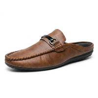 Herren-Mules mit Metall-Detail - Braun