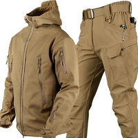 Herren Outdoor Set mit Kapuzenjacke und Cargohose - Kamel