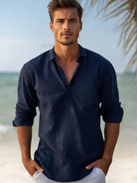 Herren-Pullover mit langem Arm und lockerer Passform - Marineblau