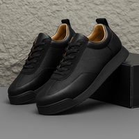 Herren Schnürsneaker mit Plateausohle - Schwarz
