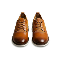 Herren-Schnürsneaker mit strukturierten Einsätzen - Kastanienbraun