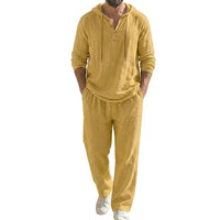 Herren-Set aus Kapuzenpullover und Hose - Gelb