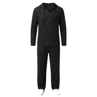 Herren-Set aus Kapuzenpullover und Hose - Schwarz