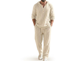 Herren-Set aus Kapuzenpullover und Hose - Weiß