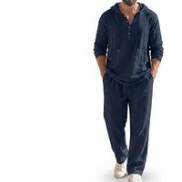 Herren-Set aus Kapuzenpullover und Hose - Marineblau