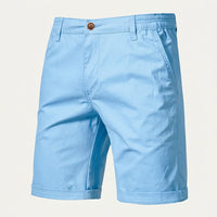 Herren-Shorts mit flacher Vorderseite und elastischem Bund - Hellblau