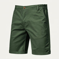Herren-Shorts mit flacher Vorderseite und elastischem Bund - Armeegrün