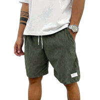 Herren Shorts mit Kordelzug und aufgenähtem Etikett - Grün
