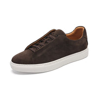 Herren-Sneaker aus Wildleder mit niedrigem Schaft - Dunkelbraun