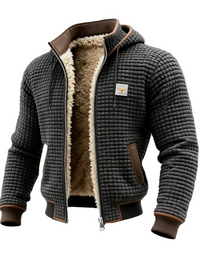 Herren Steppjacke mit Reißverschluss und Stehkragen - Grau