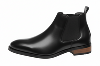 Herren Stiefeletten mit elastischen Seiteneinsätzen und Zuglaschen - Schwarz