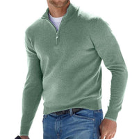 Dominik | Herren Strickpullover mit Halbem Reißverschluss Regular Fit - Grün