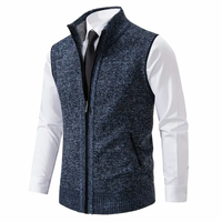 Herren Strickweste mit Reißverschluss - Marineblau