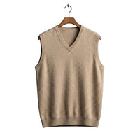 Herren-Strickweste mit V-Ausschnitt - Beige