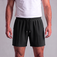 Herren-Sweatshorts mit Kordelzug und Nahtdetails - Schwarz