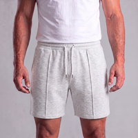 Herren-Sweatshorts mit Kordelzug und Nahtdetails - Grau