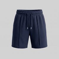 Herren-Sweatshorts mit Kordelzug und Nahtdetails - Marineblau