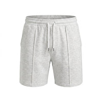 Herren-Sweatshorts mit Kordelzug und Nahtdetails - Elfenbein