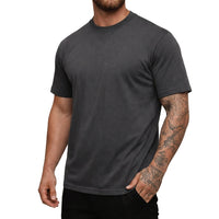 Herren-T-Shirt mit Rundhalsausschnitt und kurzen Ärmeln - Dunkelgrau