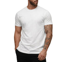 Herren-T-Shirt mit Rundhalsausschnitt und kurzen Ärmeln - Weiß