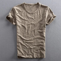 Herren T-Shirt mit Rundhalsausschnitt und Slub-Struktur - Khaki
