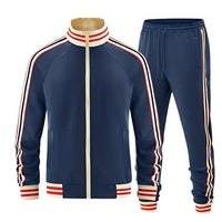 Herren Trainingsanzug Set mit Reißverschluss - Marineblau