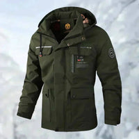 Maximilian | Herren Wasserdichte Steppjacke mit Kapuze Winddichte Outdoorjacke - Grün