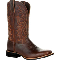 Herren Westernstiefel mit geprägtem Schaft und Zuglaschen - Braun