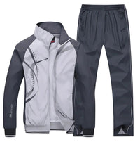Herren Zweiteiliger Trainingsanzug mit Reißverschlussjacke und Hose - Grau
