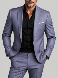 Herren Zweiteiliges Anzug Set mit Sakko und Hose - Grau