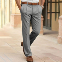Herrenhose mit Bundfalten und geradem Bein - Grau