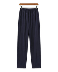 Herrenhose mit geradem Bein und Kordelzug - Blau