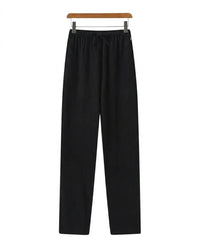 Herrenhose mit geradem Bein und Kordelzug - Schwarz