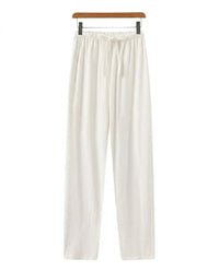Herrenhose mit geradem Bein und Kordelzug - Weiß
