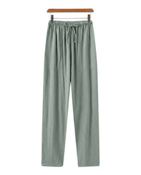 Herrenhose mit geradem Bein und Kordelzug - Grün