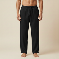 Herrenhose mit Kordelzug und geradem Bein - Schwarz