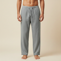 Herrenhose mit Kordelzug und geradem Bein - Grau