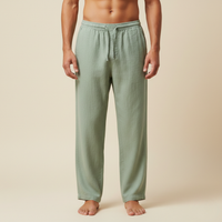 Herrenhose mit Kordelzug und geradem Bein - Grün